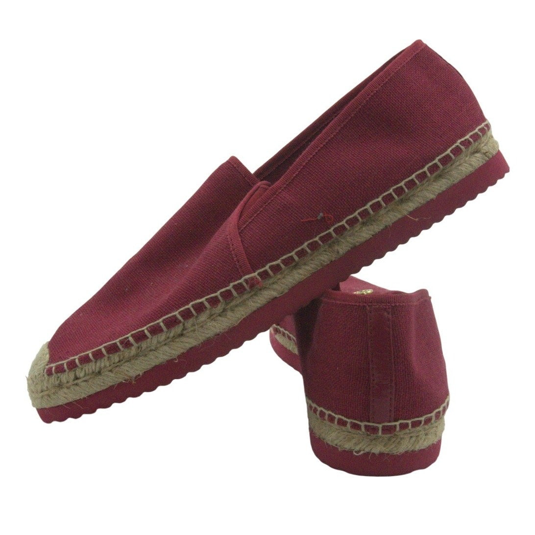 Michael Kors Canvas Espadrille Slip-On Loafers Red Burgundy | Women’s 9M