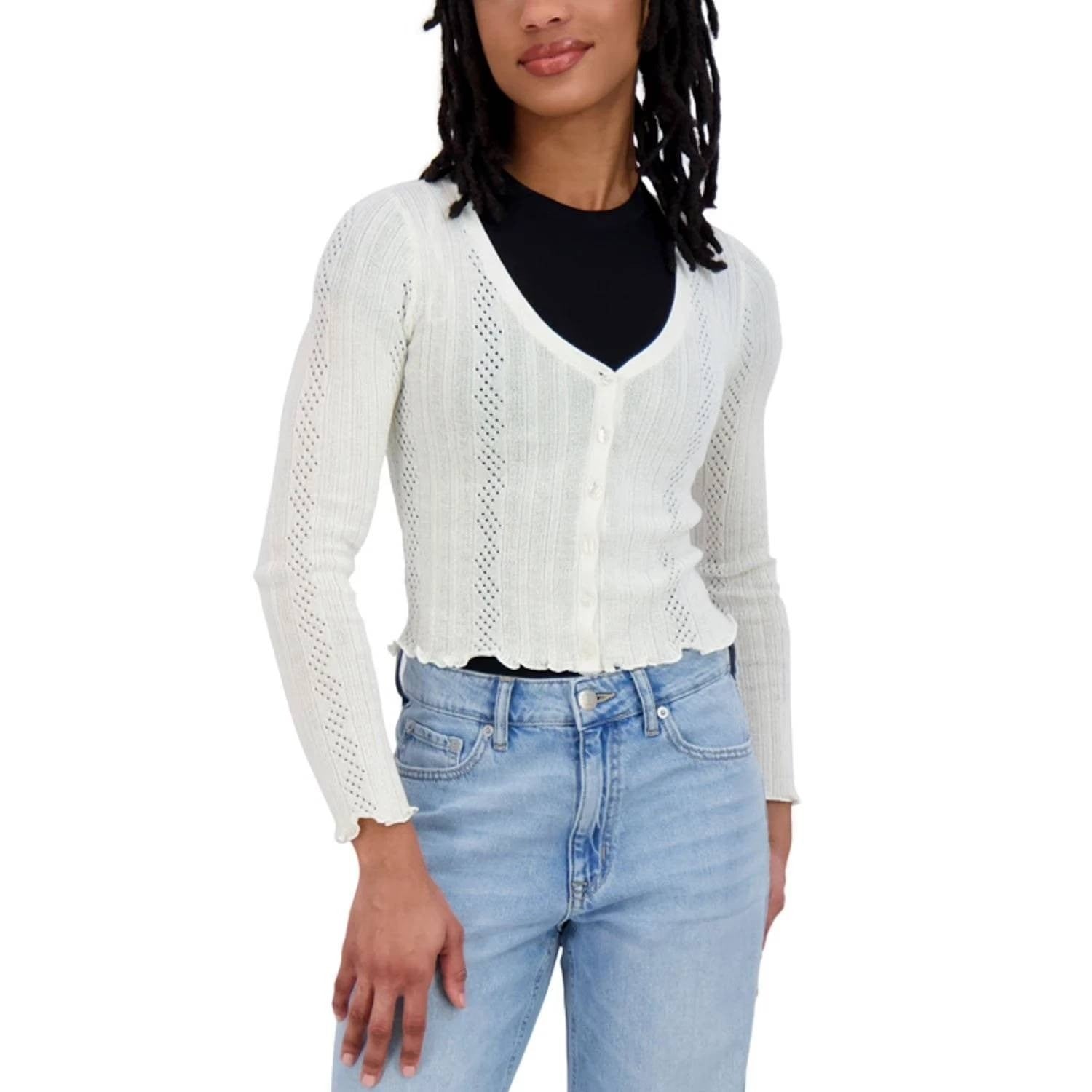 NWT AEROPOSTALE Cropped Scalloped Cardigan