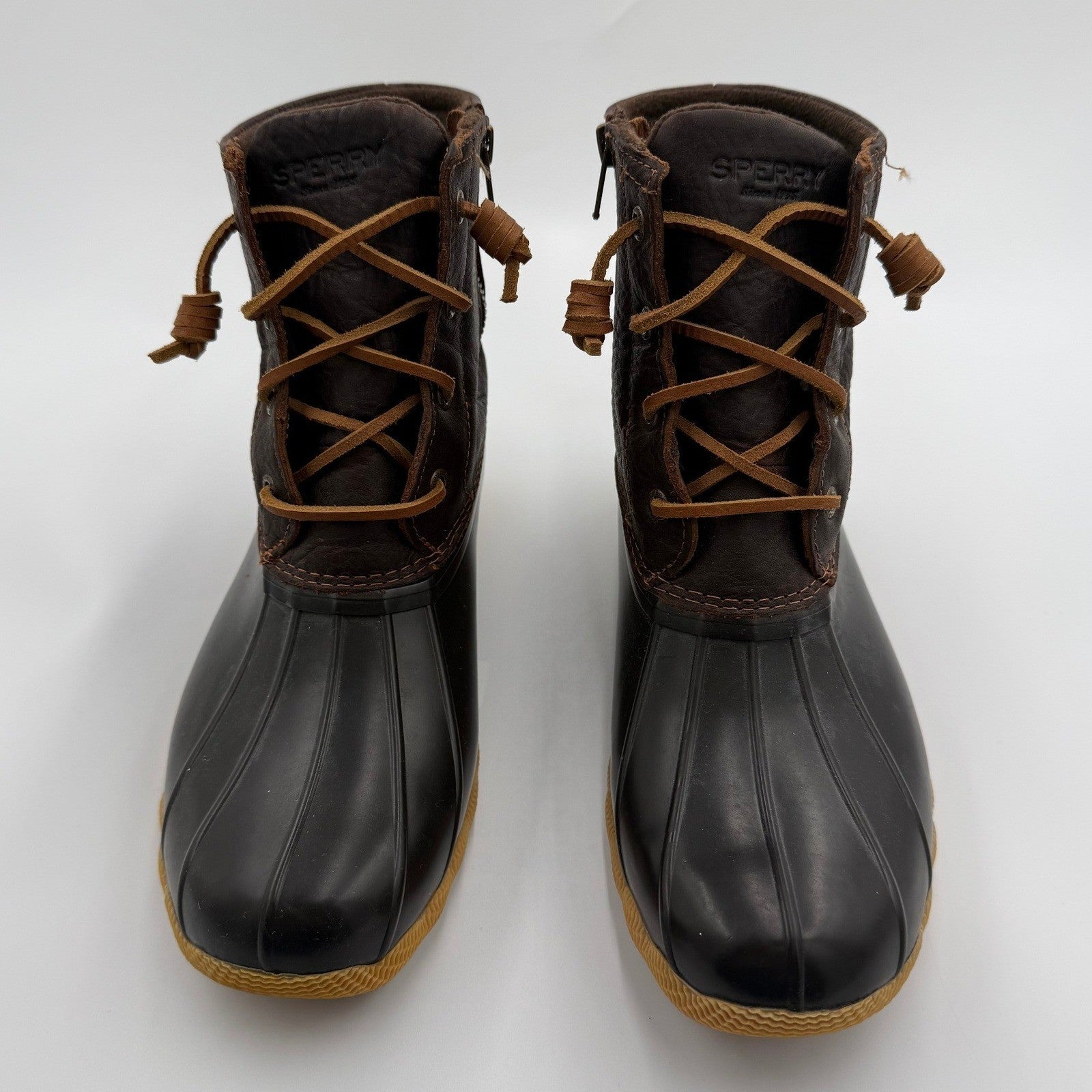 Sperry Top Sider STS91176 Women's 9.5 Brown WATERPROOF Saltwater Duck Boots
