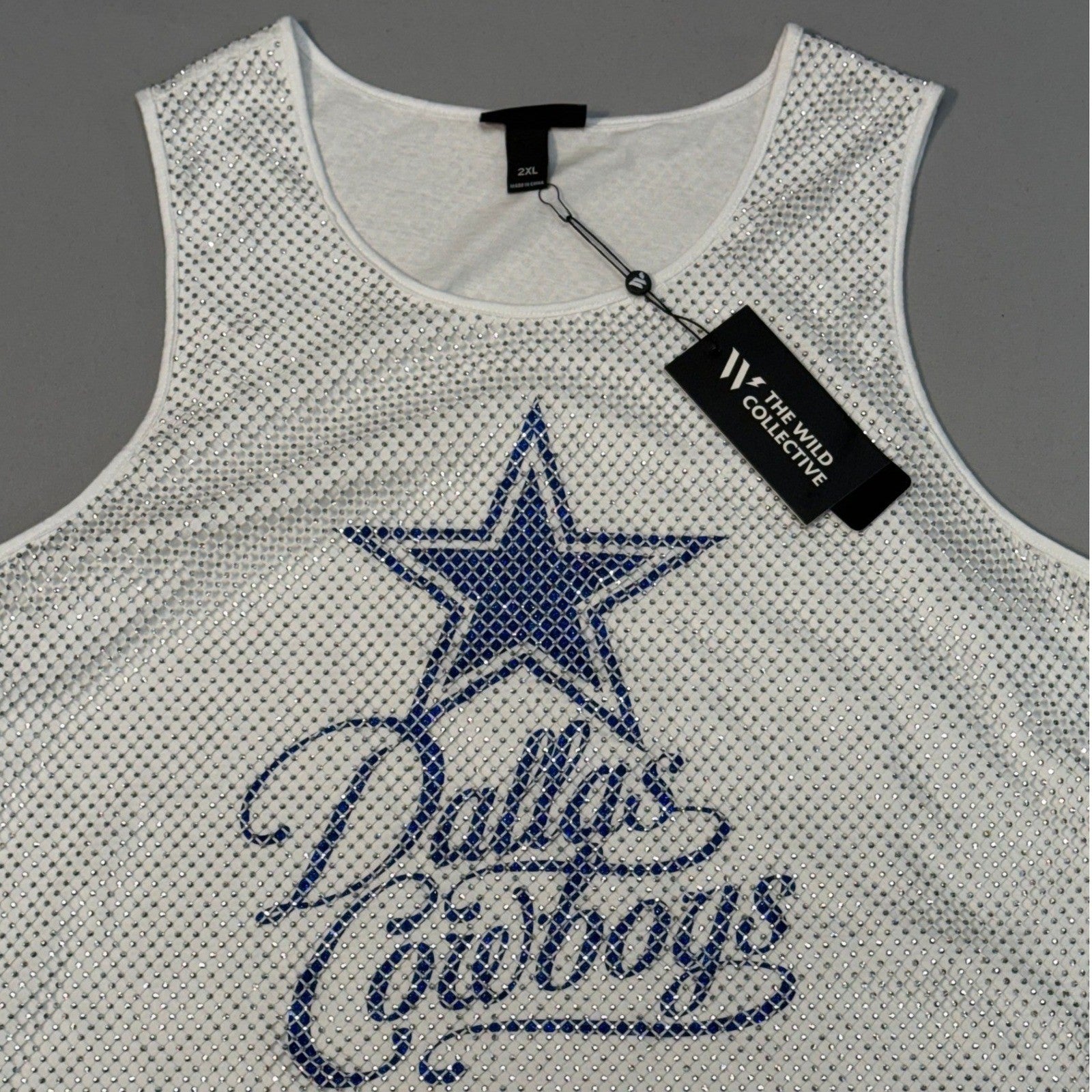 NWT The Wild Collective Dallas Cowboys Mesh Cropped Tank Top – Women's 2XL