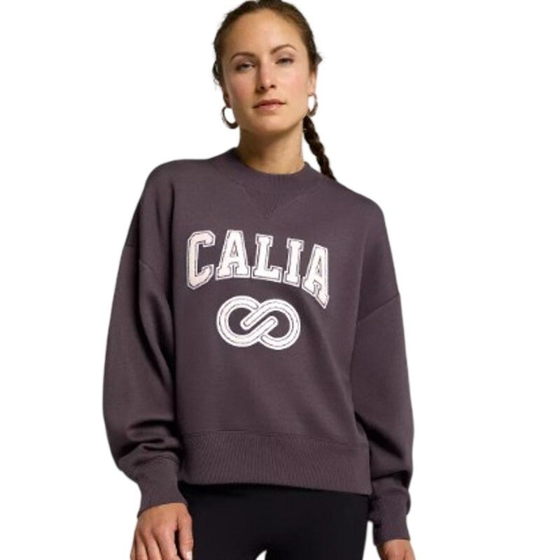 NWT CALIA Women's XL "CALIA" Pique Scuba Logo Crewneck