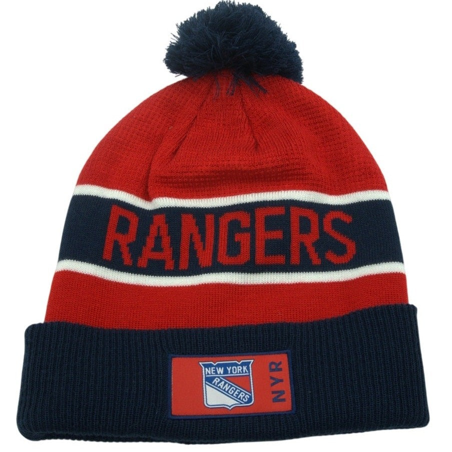 NWOT Fanatics New York Rangers Pom Beanie – Embroidered NHL Knit Hat