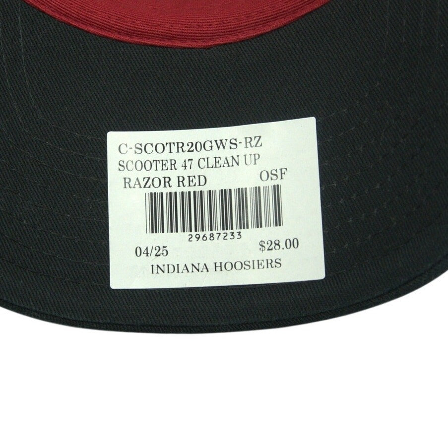 NWT Indiana Hoosiers ’47 Brand Clean Up Adjustable Hat – Razor Red / White