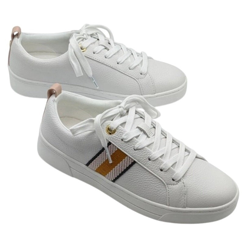Ted Baker Bailey Icon Leather Sneakers – Pink & White – Women’s 8.5