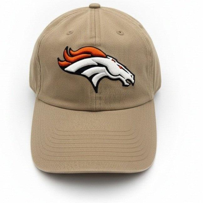 47 Brand Denver Broncos Clean Up Adjustable Hat | Tan / Khaki | Embroidered Logo