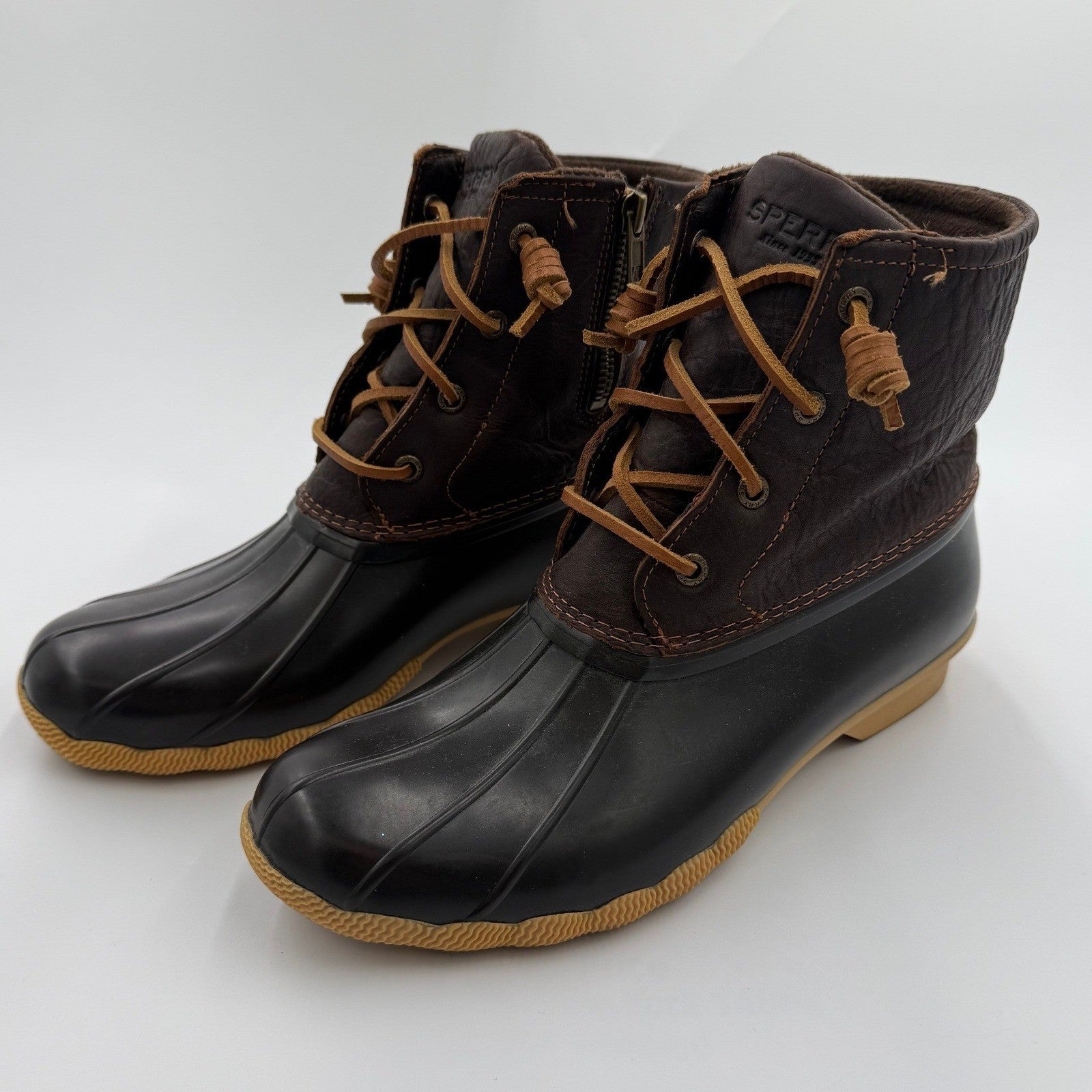 Sperry Top Sider STS91176 Women's 9.5 Brown WATERPROOF Saltwater Duck Boots
