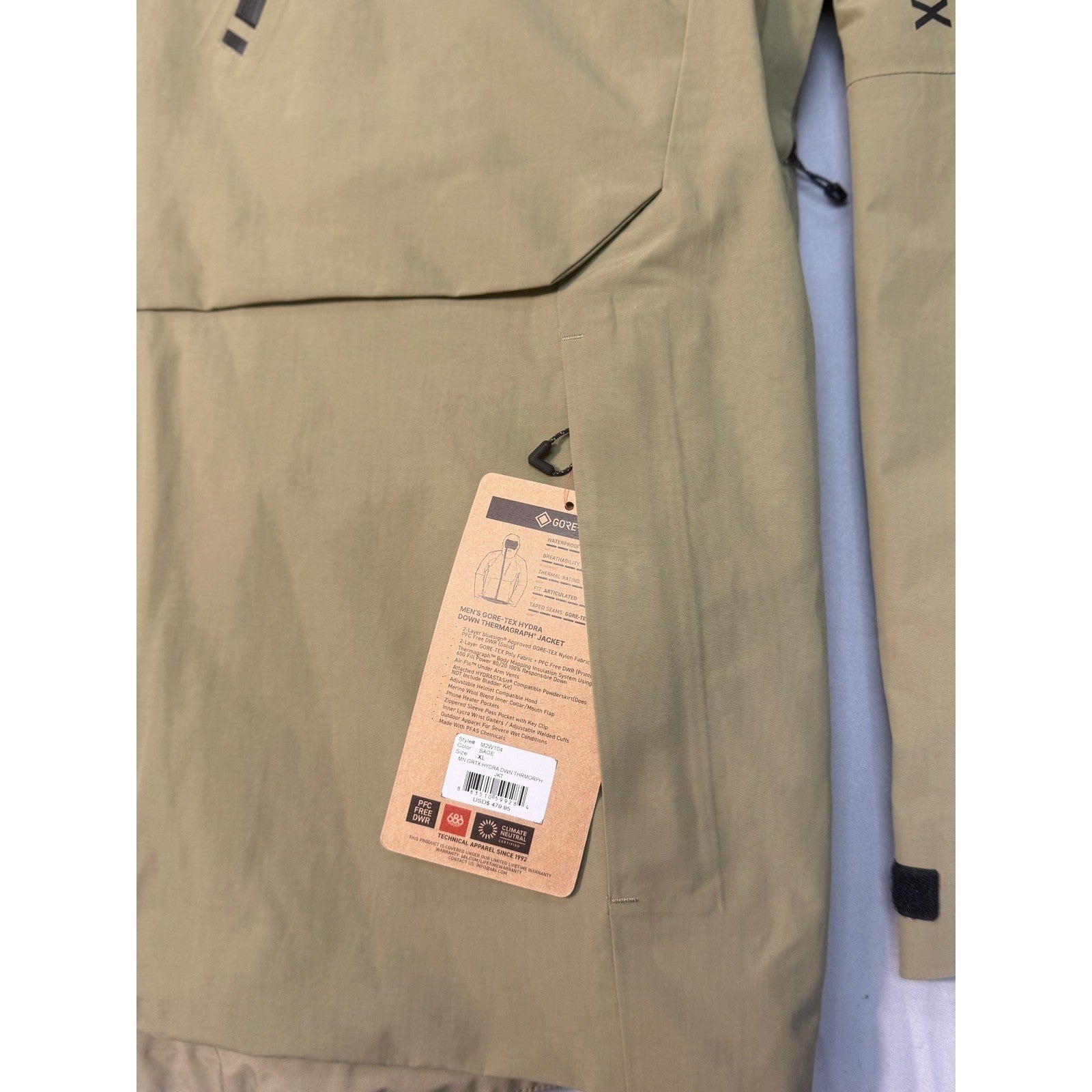 NWT 686 Men's Medium Gore-Tex Hydra Down Thermagraph Jacket (Sage)