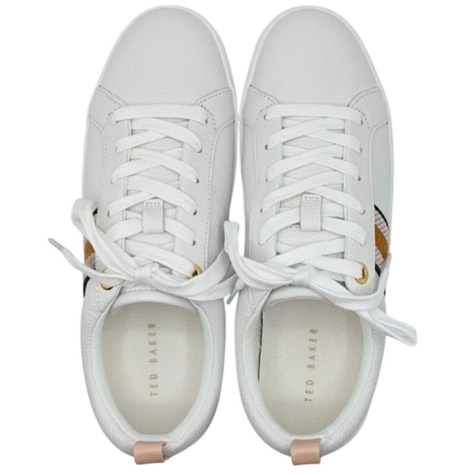 Ted Baker Bailey Icon Leather Sneakers – Pink & White – Women’s 6.5