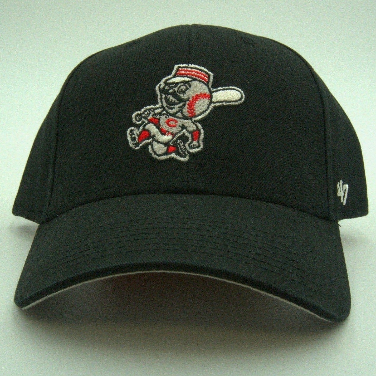 NWT Cincinnati Reds '47 Brand Mr. Redlegs Youth Vintage Mascot Dad Hat Black MLB