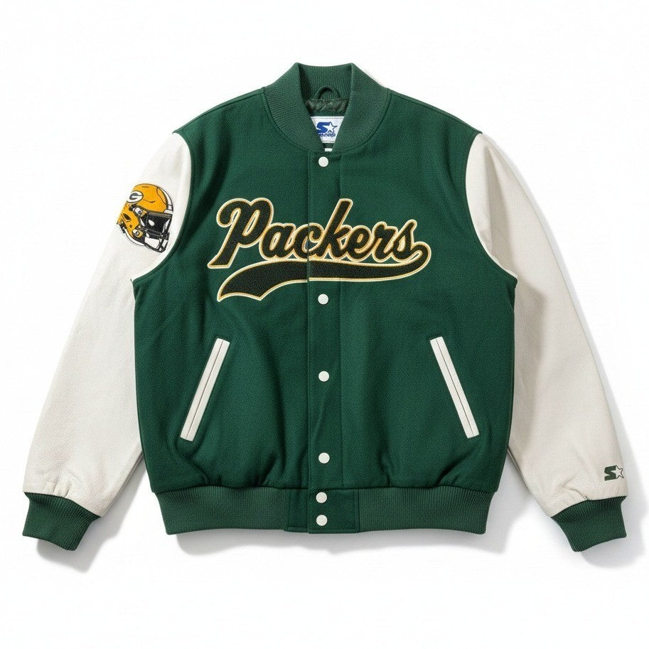 STARTER NFL Green Bay Packers Varsity Jacket Men's Large – Quilted Lining – NWT