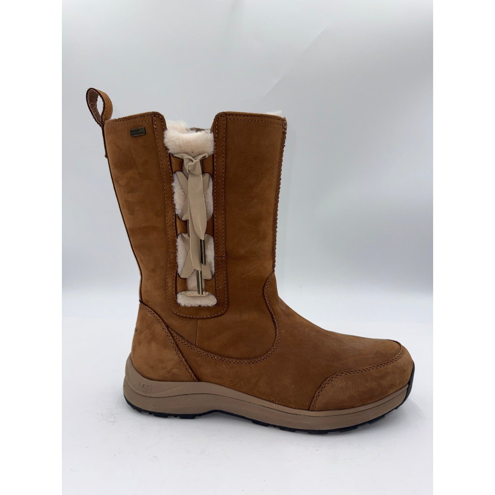 UGG Women's Waterproof Leather Winter Boots – Chestnut – Size 9.5W