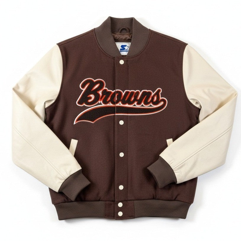 STARTER NFL Cleveland Browns Varsity Jacket – Men's Large – Quilted Lining – NWT