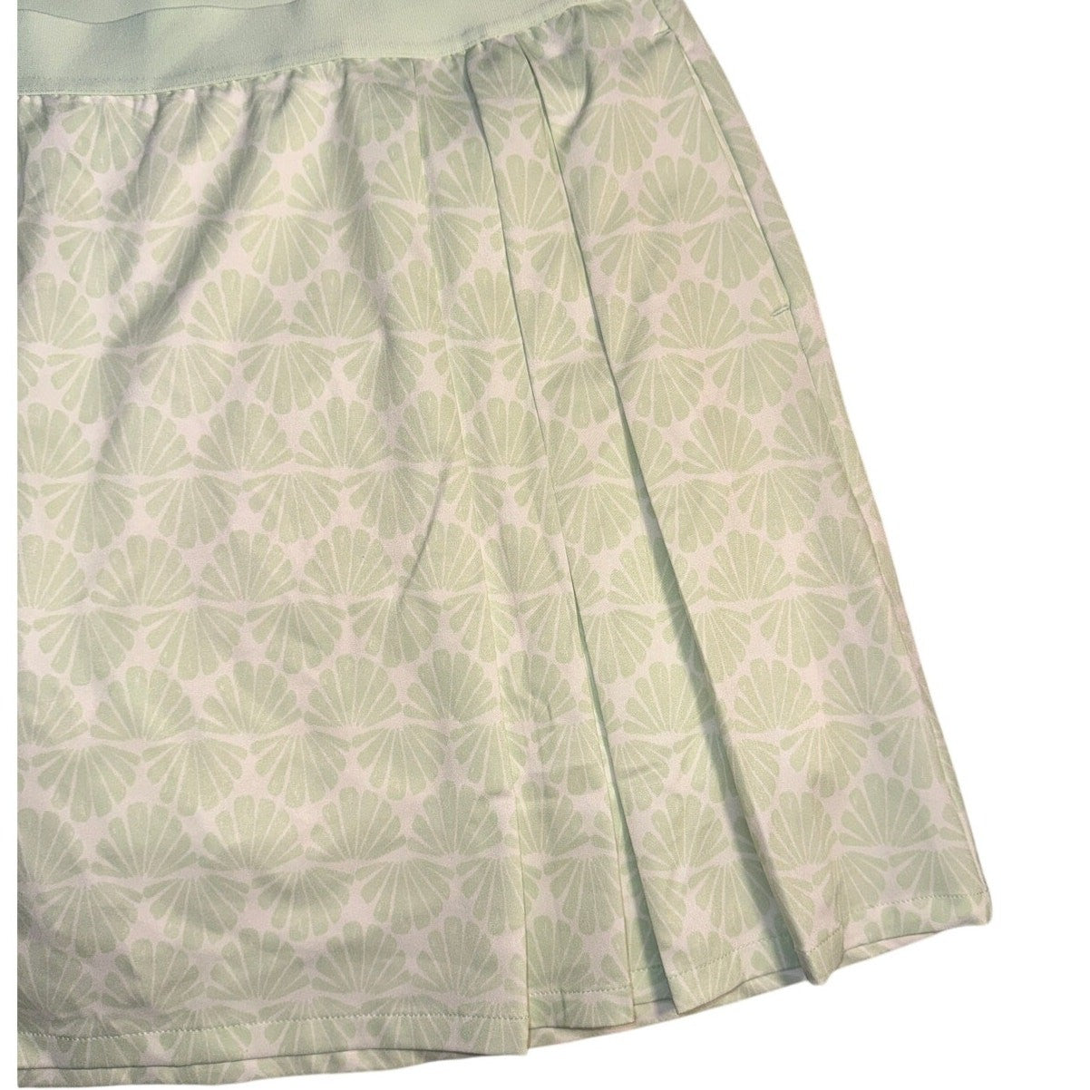 Lady Hagen Women's XXL 16" Prt Side Pleat Skort in Mint Seashells