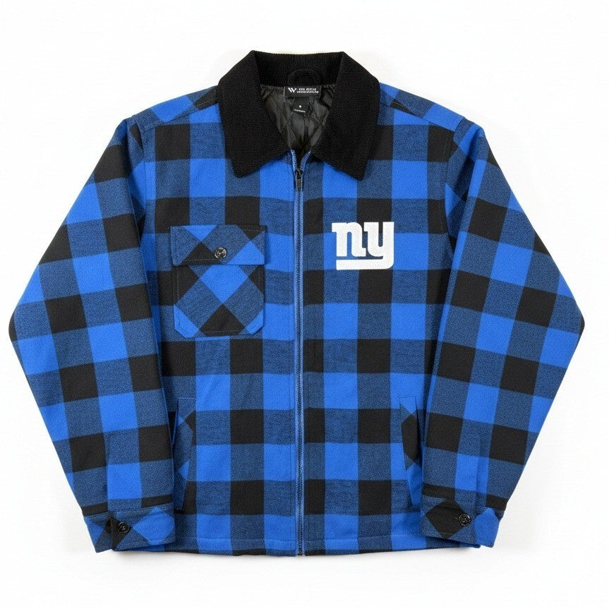 NWT The Wild Collective Women's Flannel Jacket (Team Apparel) NY GIANTS | Small