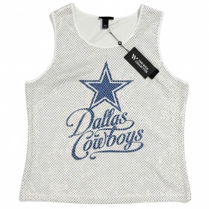 NWT The Wild Collective Dallas Cowboys Mesh Cropped Tank Top – Women's 2XL