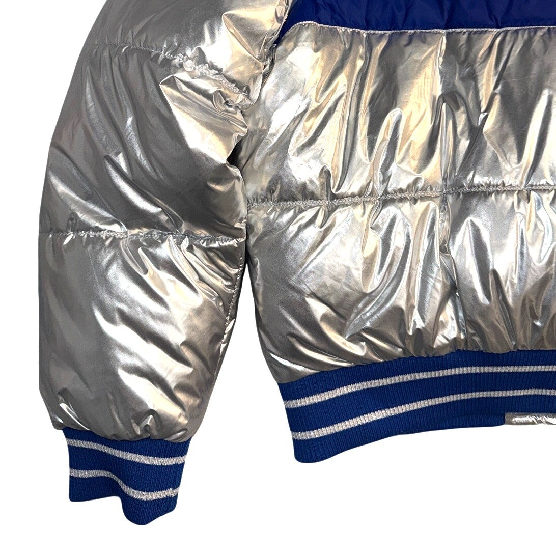 NWOT GH4Her Colts Metallic Silver Puffer Jacket Women's Large
