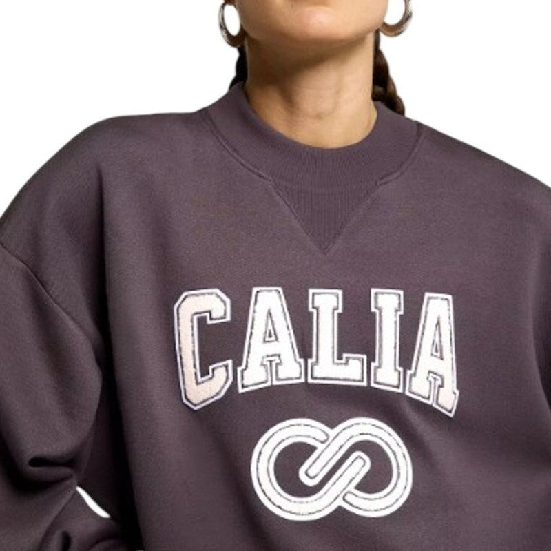 NWT CALIA Women's XL "CALIA" Pique Scuba Logo Crewneck