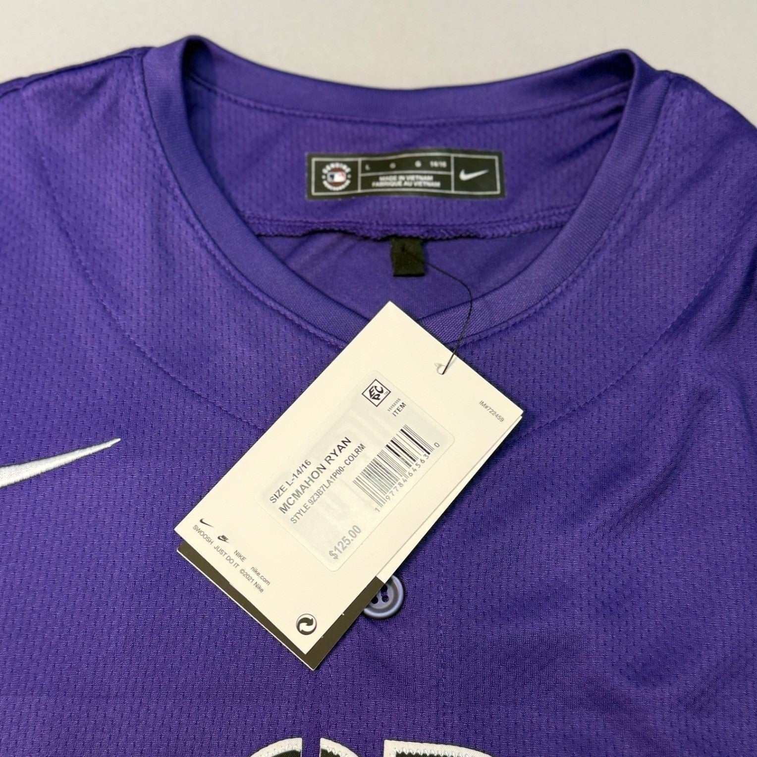 NWT Nike Colorado Rockies McMahon #24 MLB Replica Baseball Jersey – Youth Large