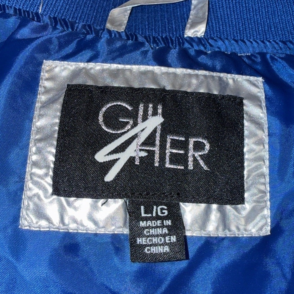 NWOT GH4Her Colts Metallic Silver Puffer Jacket Women's Large