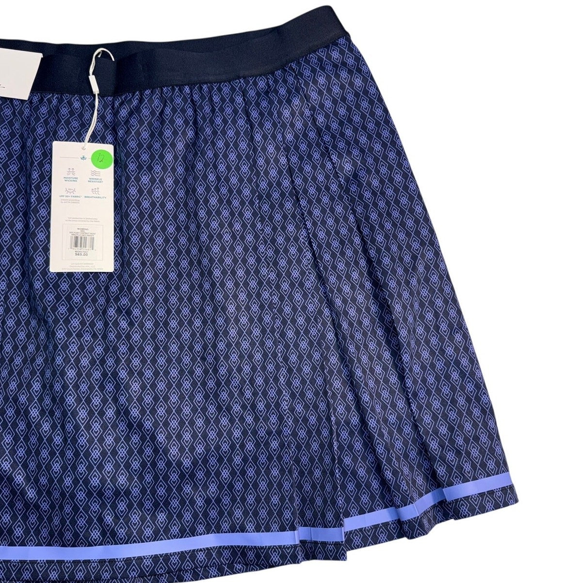 NWT Walter Hagen Side Pleat Contrast Skort Argyle Geo Navy | Women's XXL