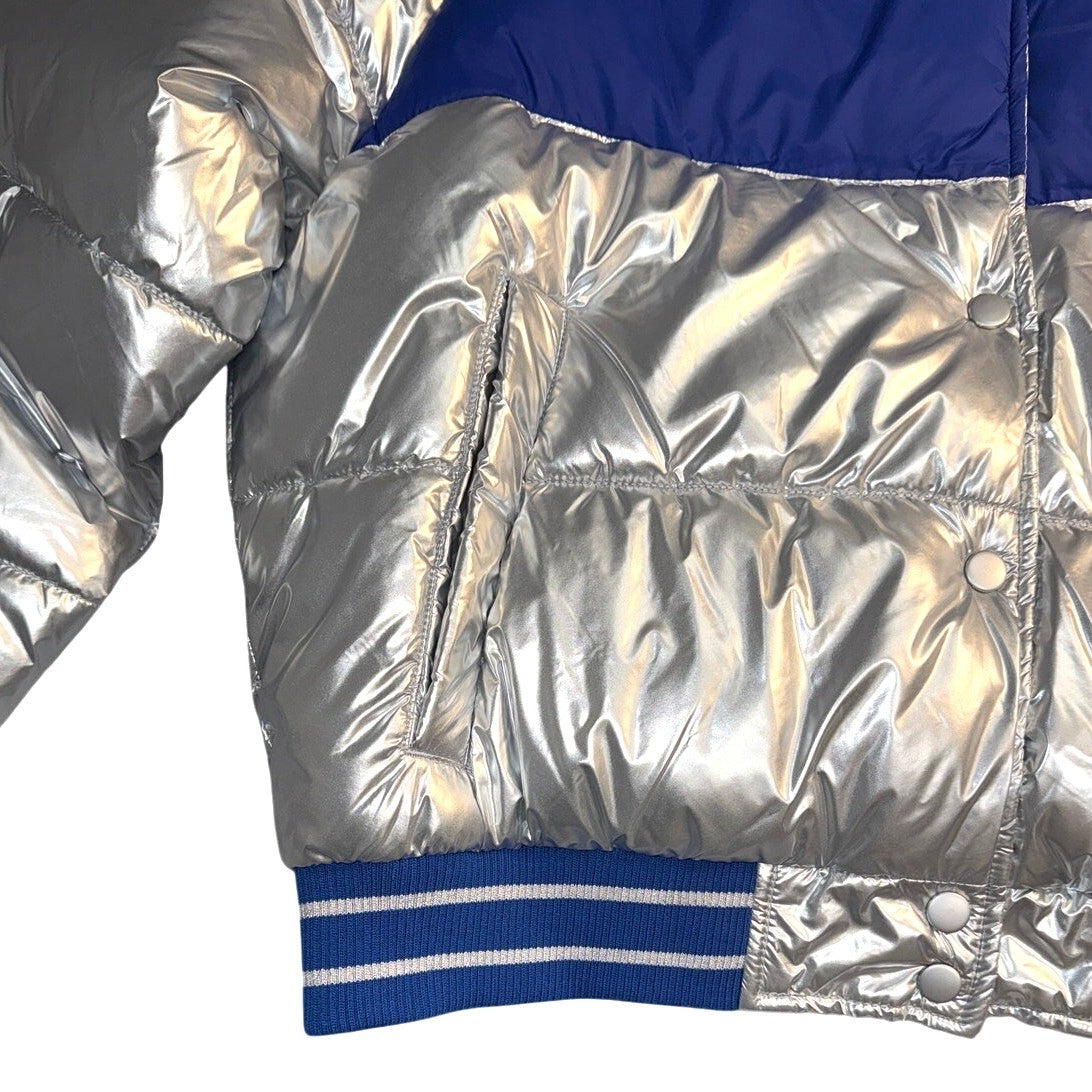NWOT GH4Her Colts Metallic Silver Puffer Jacket Women's Large