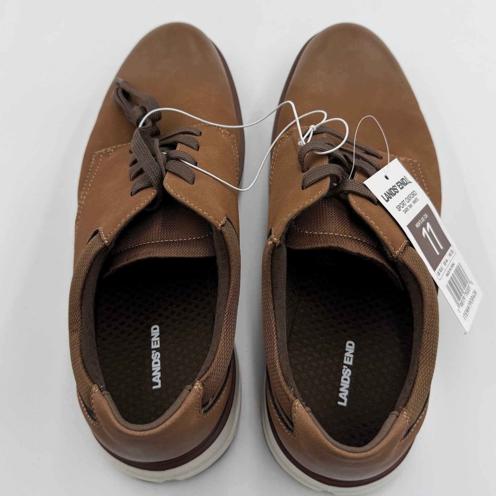 Lands' End Sport Oxford in Dark Tan/White Men's Size 11