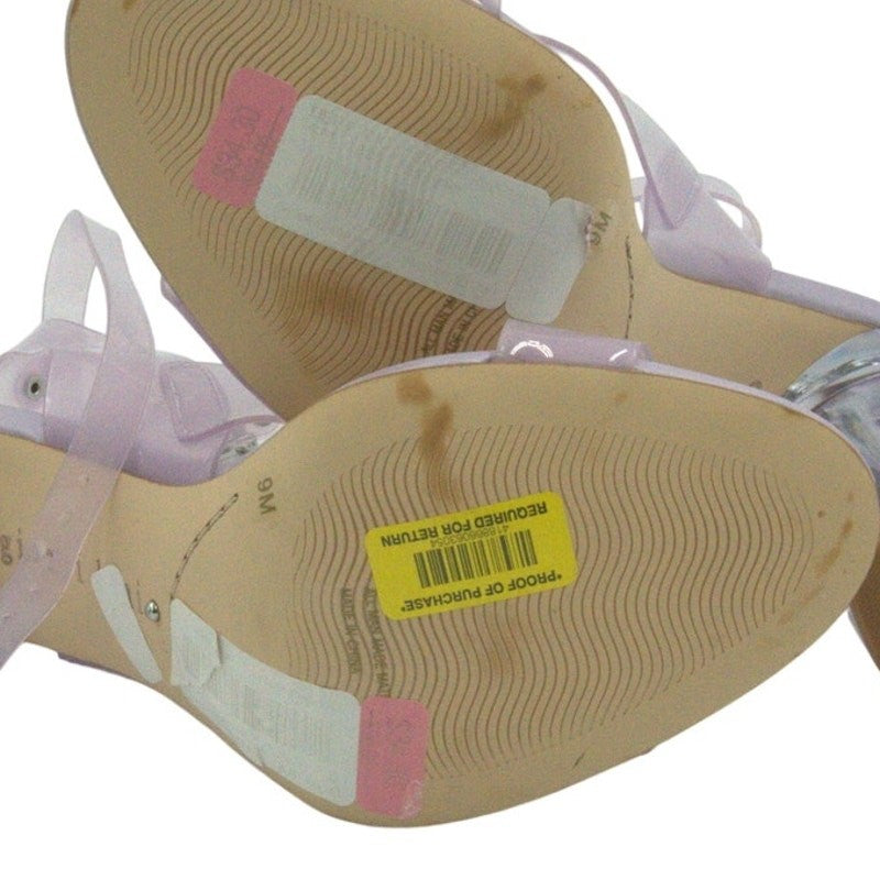 Gianni Bini Liyra Clear Ankle Strap Block Heel Sandals – Purple | Women’s 9M