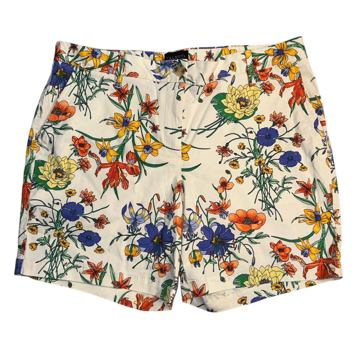 Talbots 8P Relaxed Chino Short 6" Floral Print Petite