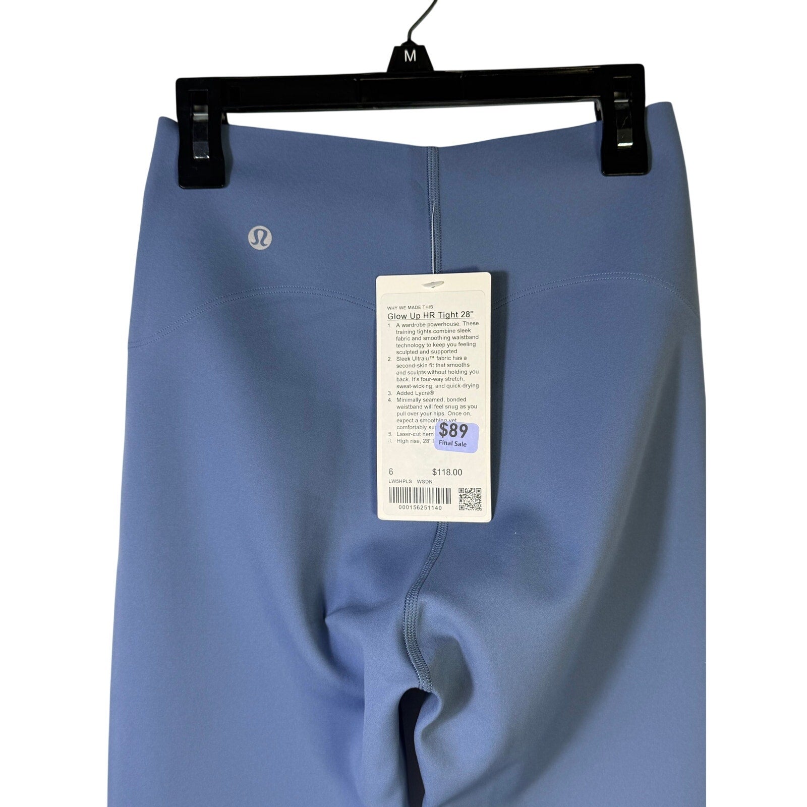 lululemon Glow Up High-Rise Tight 28” Washed Denim Size 6 NWT