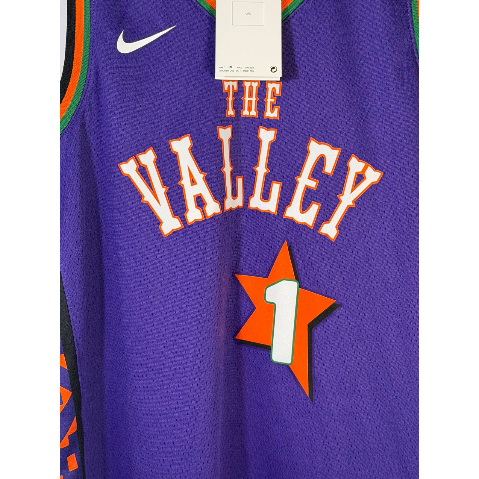 Nike Phoenix Suns Devin Booker #1 The Valley Youth Jersey Purple Size L 14/16