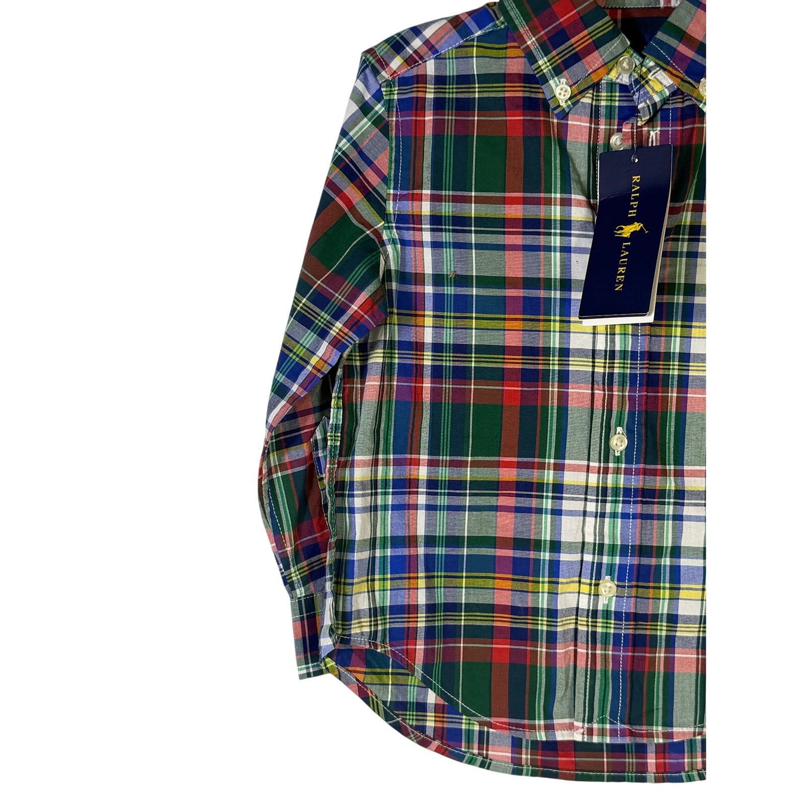 Polo Ralph Lauren Boys Plaid Shirt Khaki Chino Shorts Size 2T Outfit Set