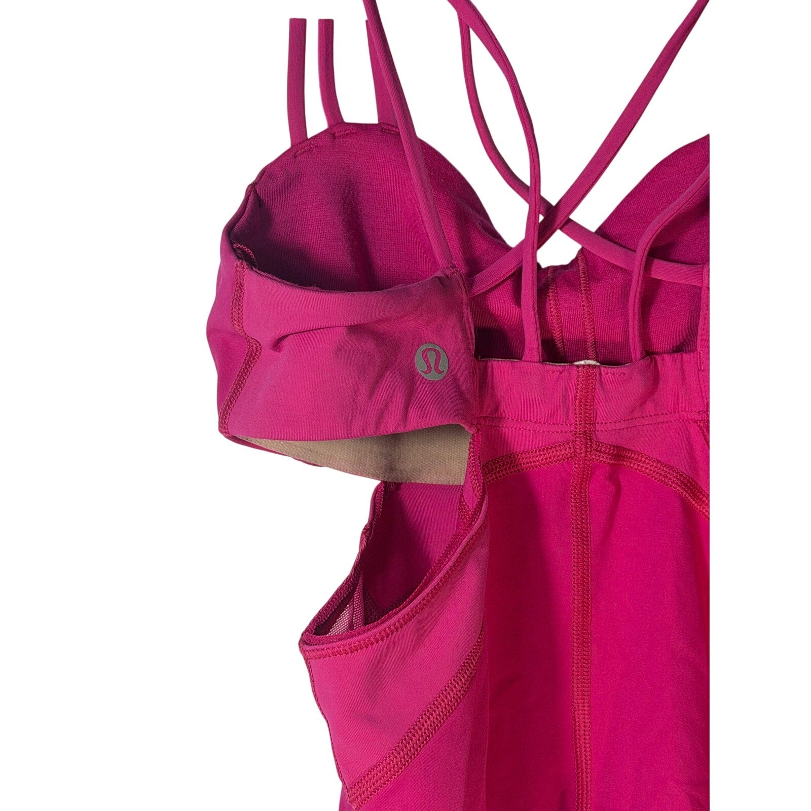 Lululemon Women’s Strappy Cutout Athletic Tank Top Magenta Size 2 Pre-owned