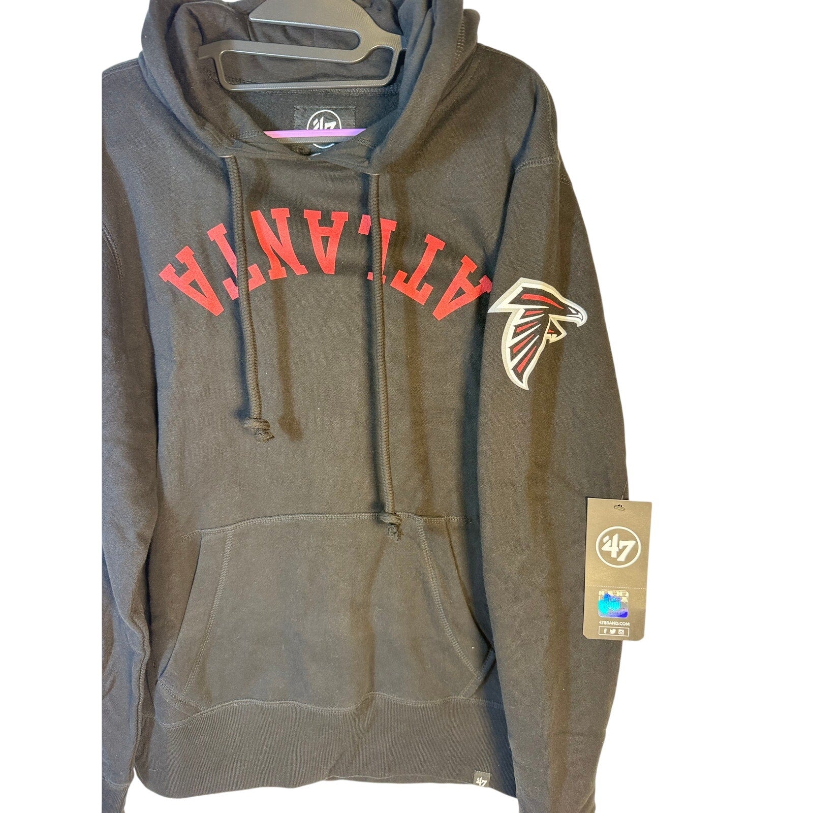 47 Atlanta Falcons Hoodie Black Men's Small Pullover NFL Fleece Hooded NWT
