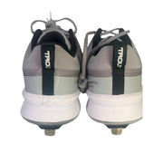 Nike Force Zoom Trout 9 Pro men's baseball cleats in grey, showing side view with textured sole and branding details.