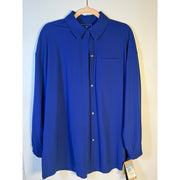 Nike 24.7 Women's Medium Blue Dri-FIT Training Button Front Shirt NWT HM8385-455