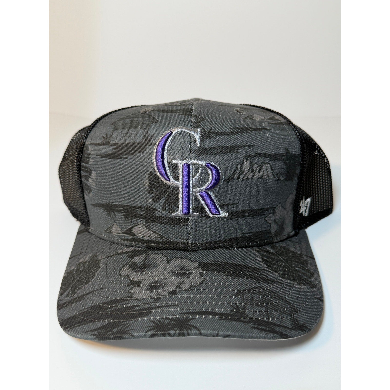 '47 Colorado Rockies Trucker Hat Gray Black Floral Snapback Adjustable NWT