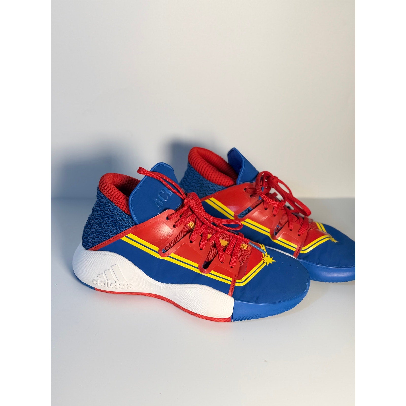 Adidas Exhibit A Captain Marvel Basketball Shoes Blue Red Men's US 7