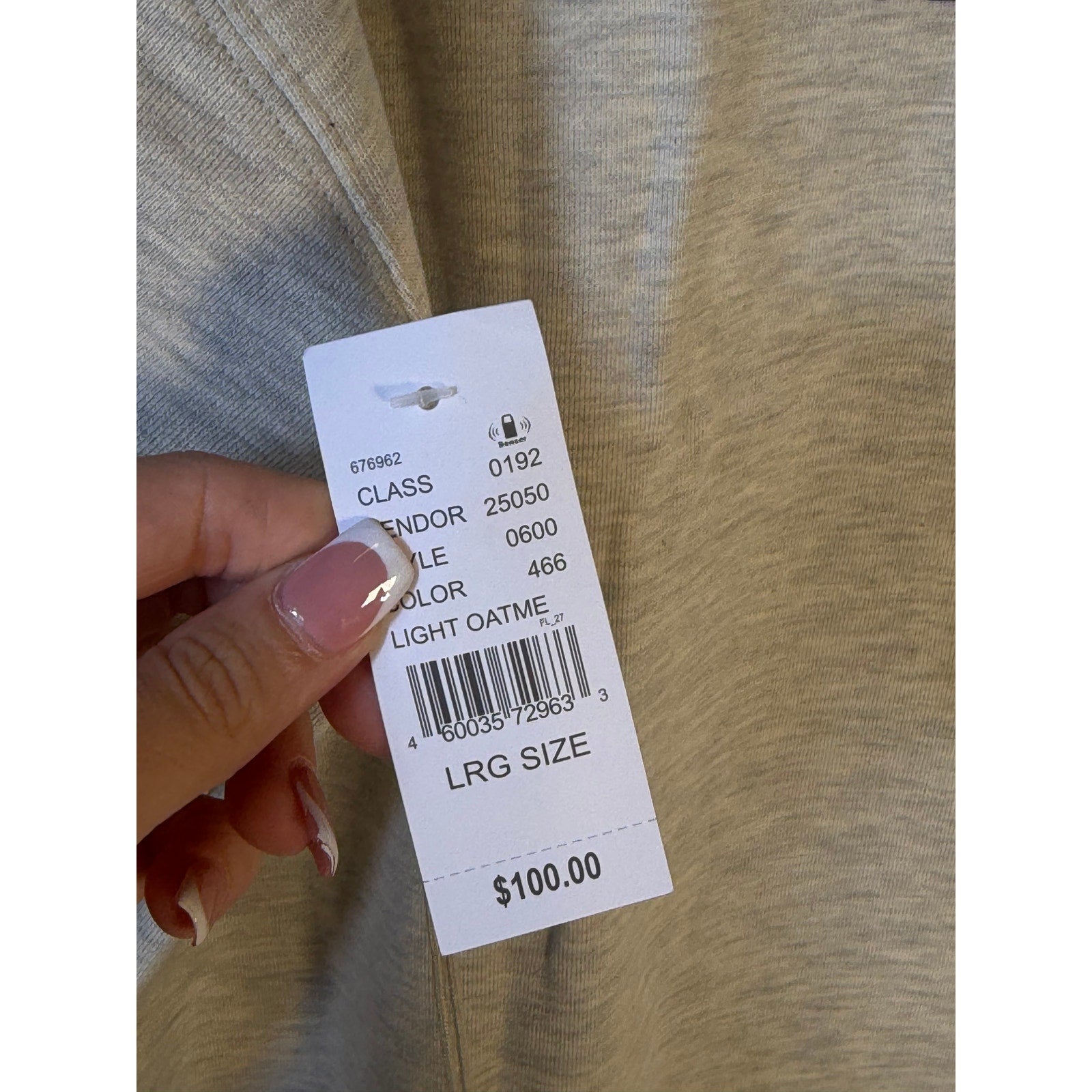 Fear of God ESSENTIALS Pullover Hoodie Light Oatmeal Men's Large Logo Sweatshirt