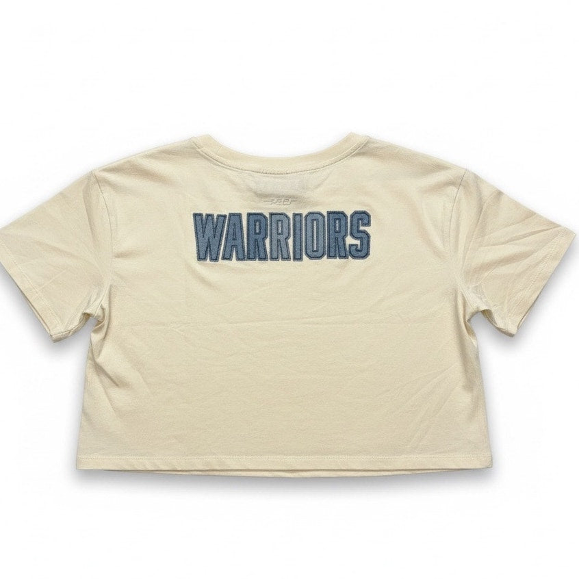 NWT Women’s NBA Golden State Warriors Cropped T-Shirt – Cream – Size Medium