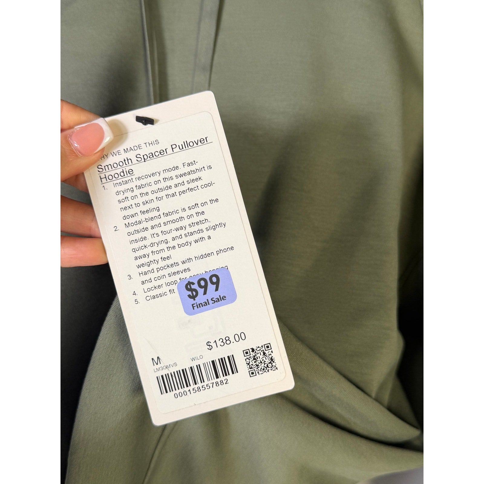 Lululemon Smooth Spacer Pullover Hoodie – Men's Medium –Green