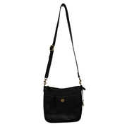 Coach Women’s Black Pebbled Leather Crossbody Shoulder Bag Gold-Tone Hardware