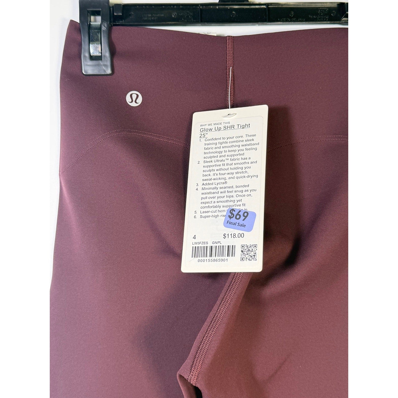Lululemon Glow Up SHR Tight 25" Leggings – Women's Size 4