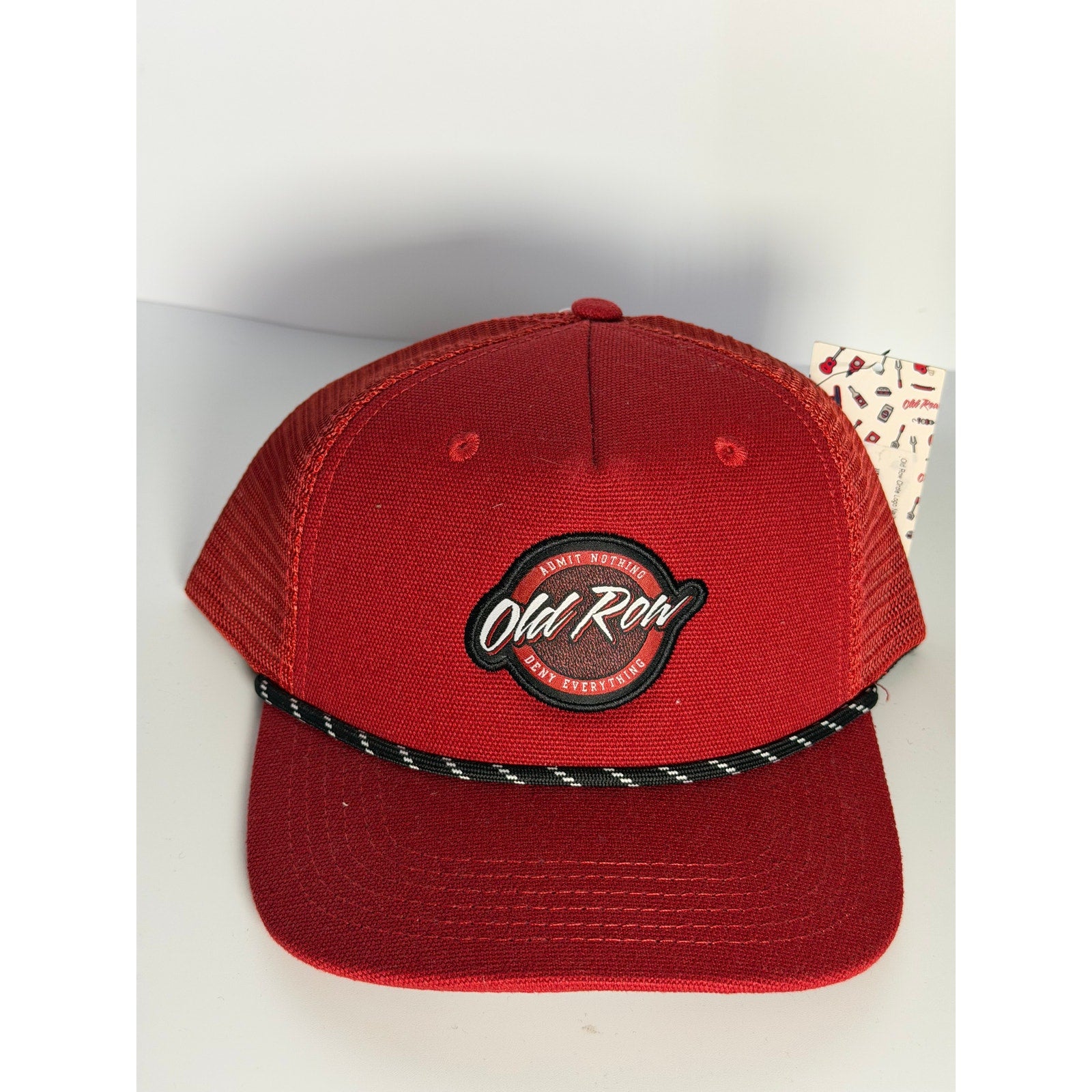 Old Row Red Rope Trucker Snapback Hat Adjustable Cap NWT One Size Adult