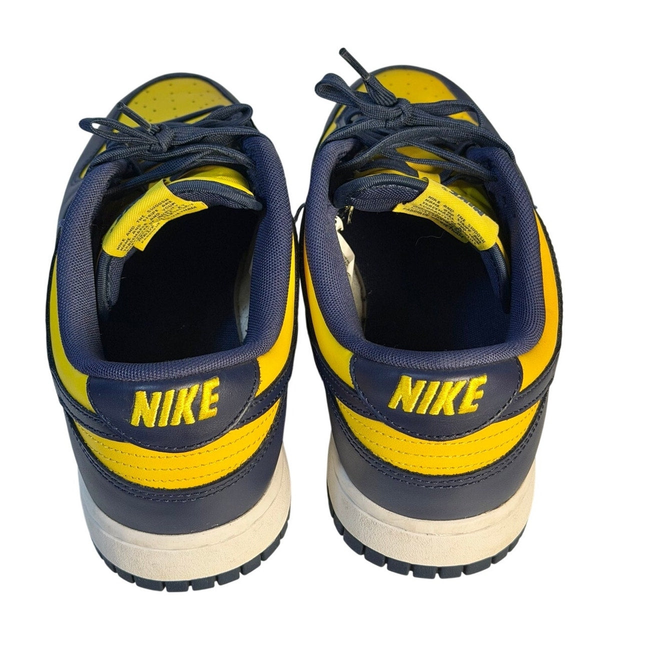 Nike Dunk Low Michigan Navy Yellow Leather Sneakers Men's US 11