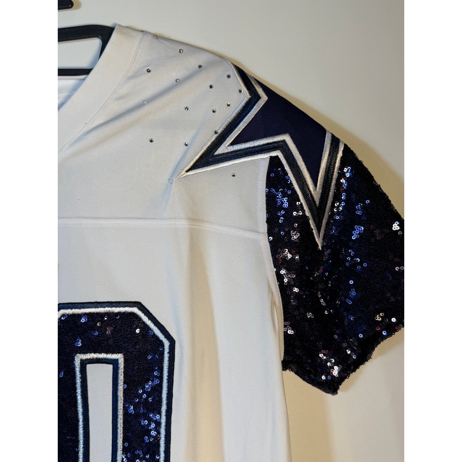 WEAR by Erin Andrews Dallas Cowboys Sequin Jersey Women's Large White NWT NFL