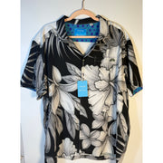 Robert Graham Pixar Hello Boys Hawaiian Shirt 3XL Black Floral NWT Disney
