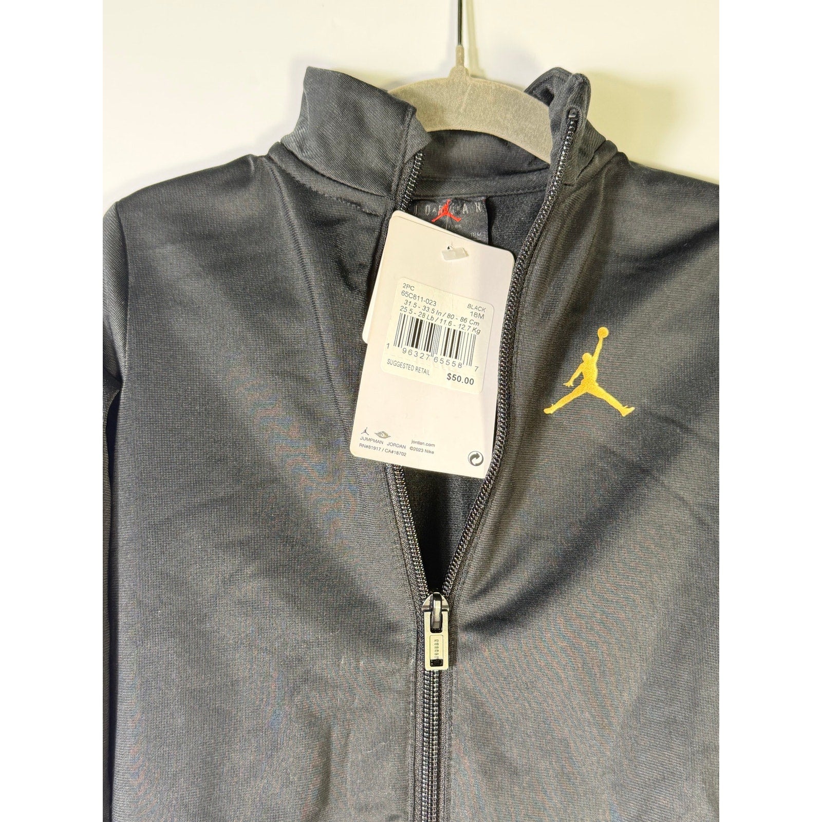 Jordan Baby Boys 2-Piece Track Jacket Jogger Set Black Gold Size 18M NWT