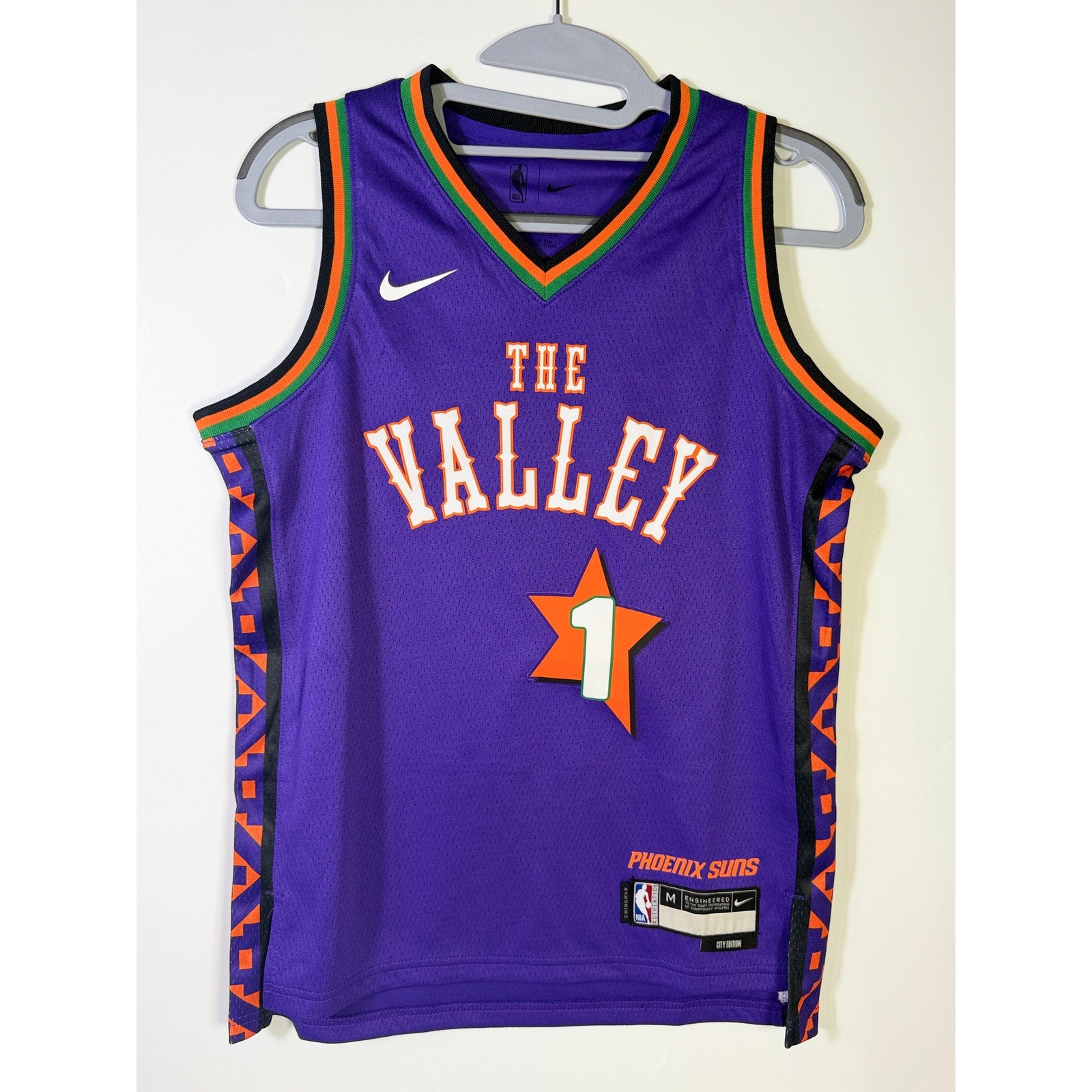 Nike NBA Phoenix Suns Devin Booker #1 City Edition Swingman Jersey Youth M 10/12 NWT