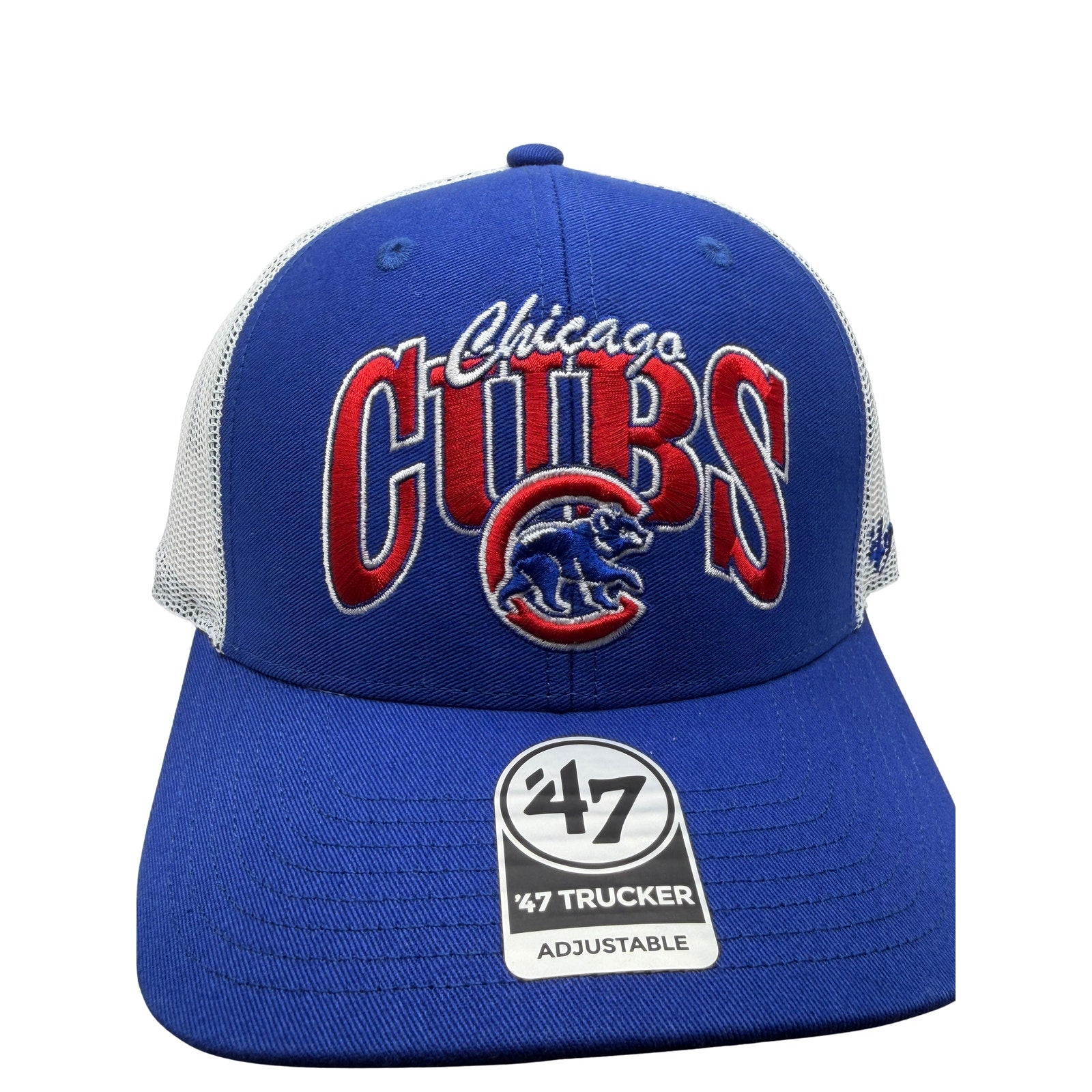 Chicago Cubs MLB ’47 Trucker Adjustable Hat Blue White One Size NWT