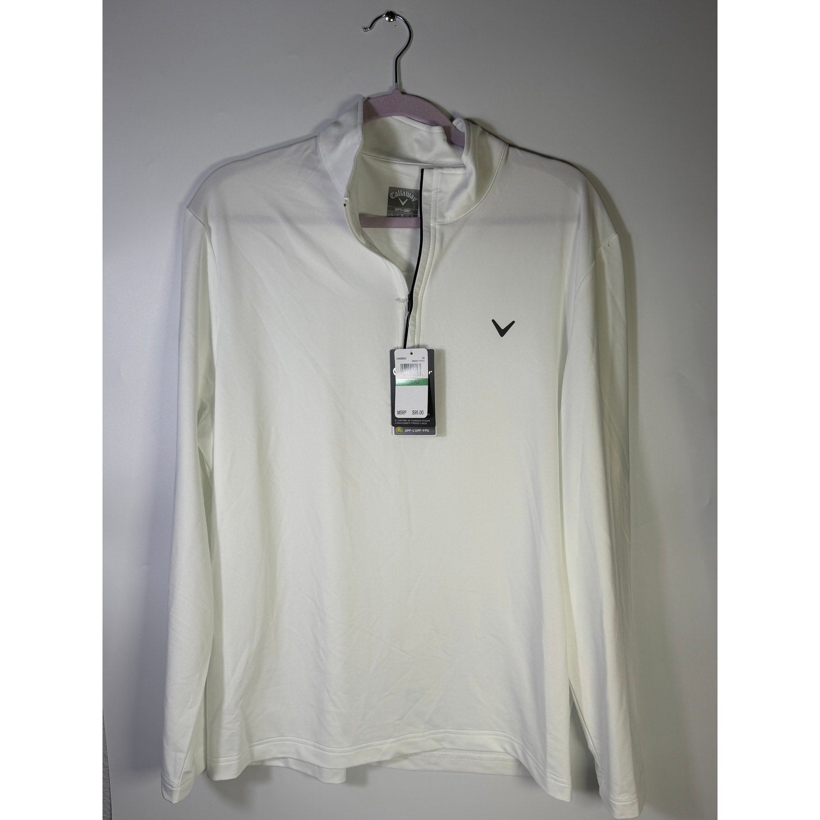 Callaway Women’s Opti-Dri Quarter Zip Golf Pullover White Size L NWT